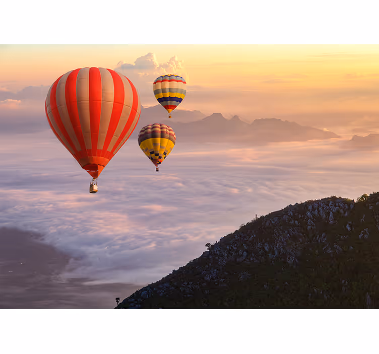 Rullegardiner til stue med luftballoner i himlen - TenStickers
