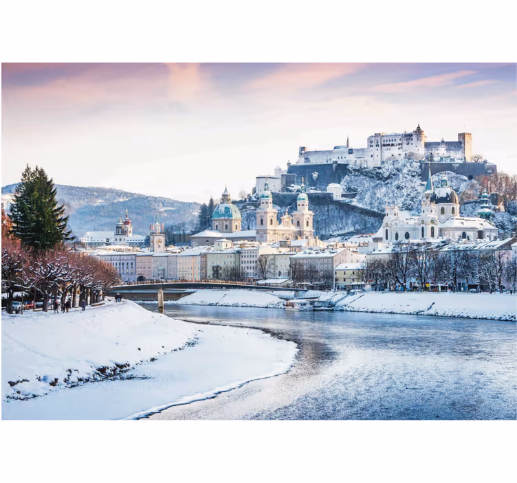Rullegardiner til stue salzburg vinter - TenStickers