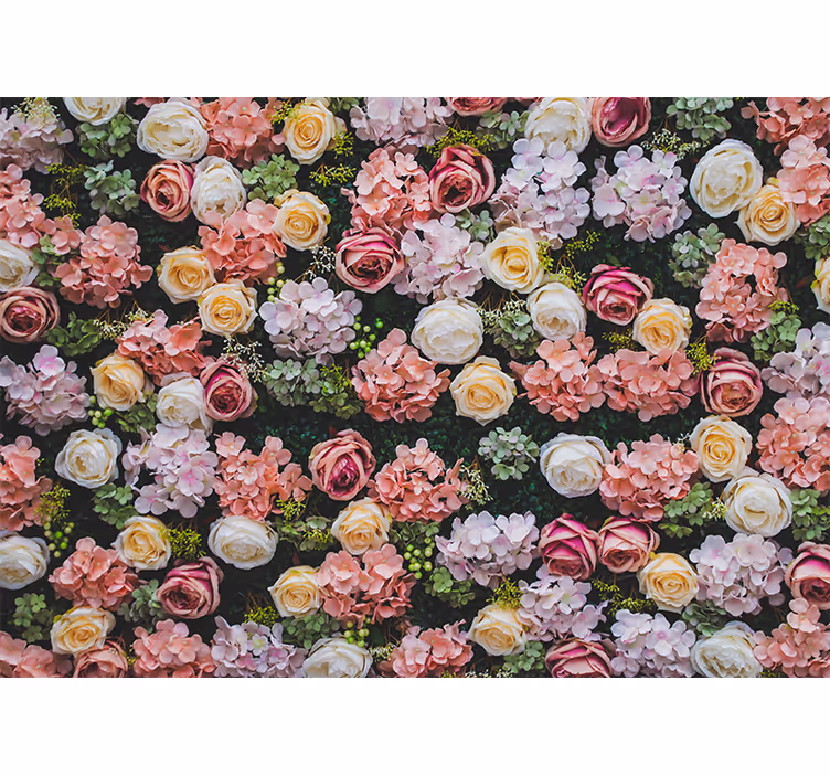 Rullegardiner til stue med vintage blomsterdesign - TenStickers