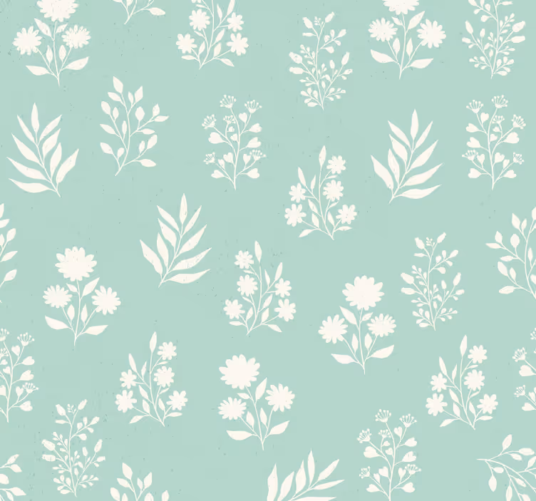 Blå rullegardin med små blomster mønster - TenStickers