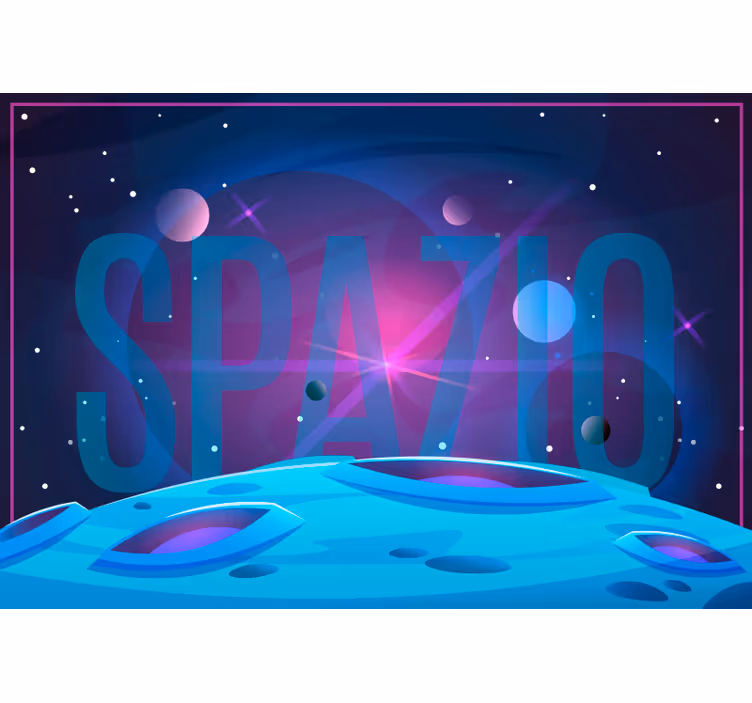 Blå rullegardin univers og rum - TenStickers
