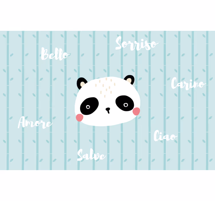 Blå rullegardin panda i skyerne - TenStickers