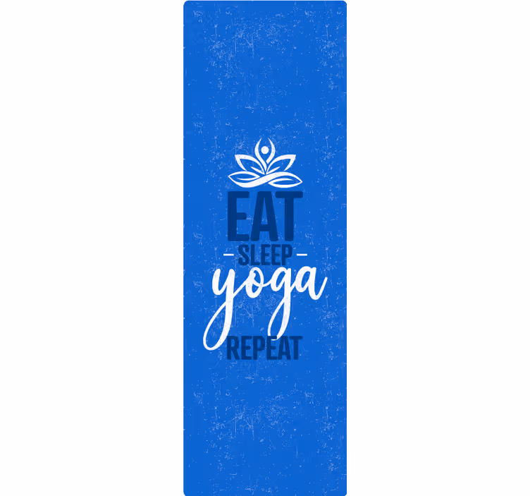 Blå rullegardin spis sov yoga gentag - TenStickers