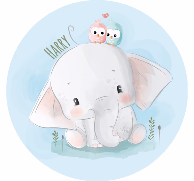 Blå rullegardin stor elefant - TenStickers