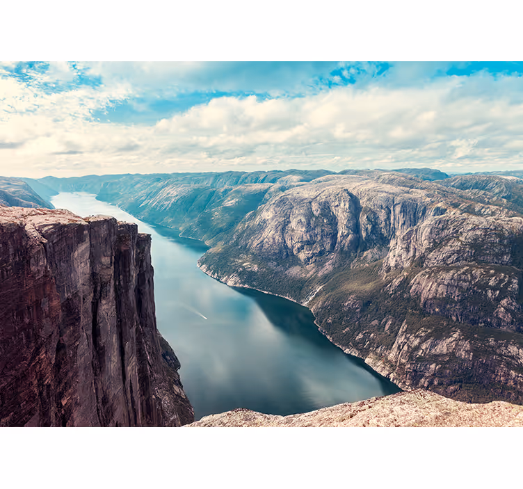 Rullegardiner til stue norske fjorde - TenStickers