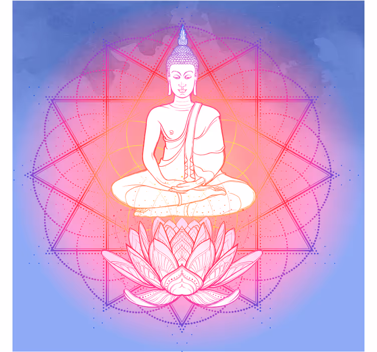 Rullegardiner til stue mandala buddha mediterende - TenStickers