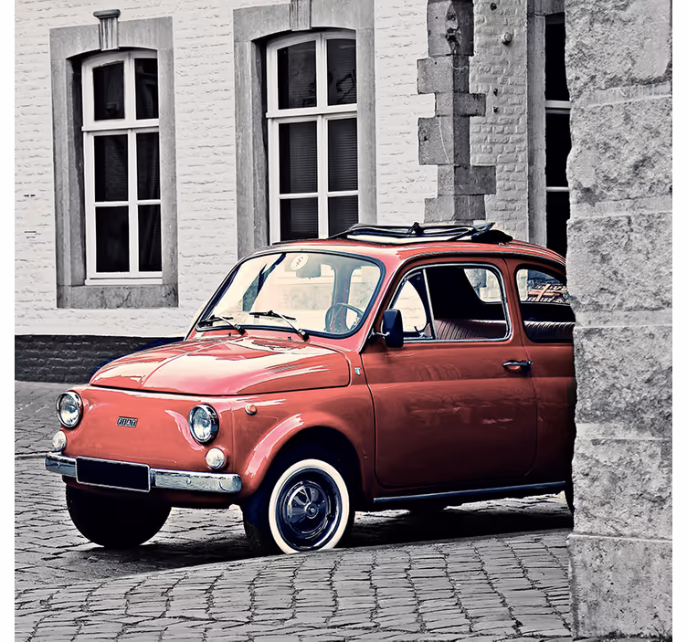 Rullegardiner til stue vintage gammel fiat 500 - TenStickers