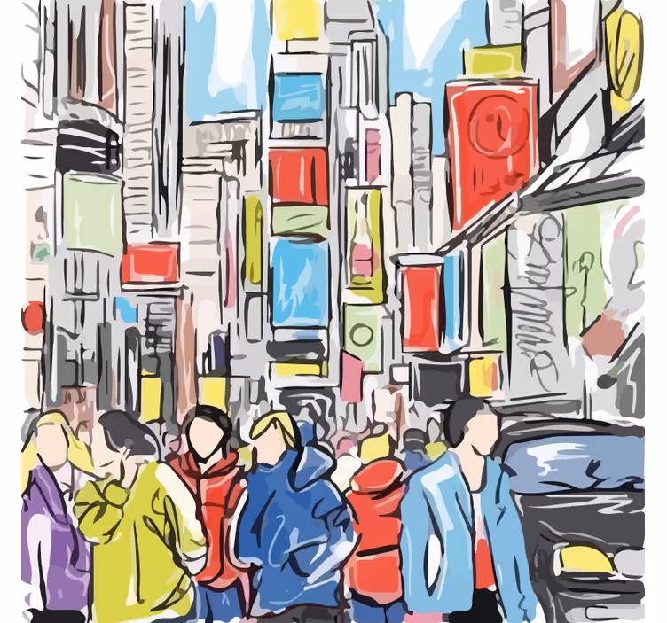 Rullegardiner til stue moderne personer fra new york - TenStickers