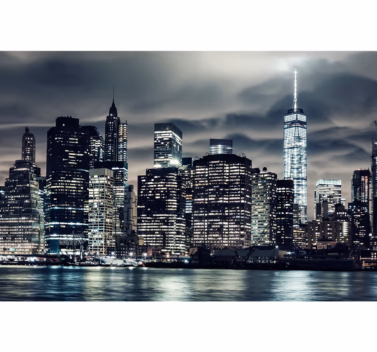 Rullegardiner til stue new york om natten - TenStickers