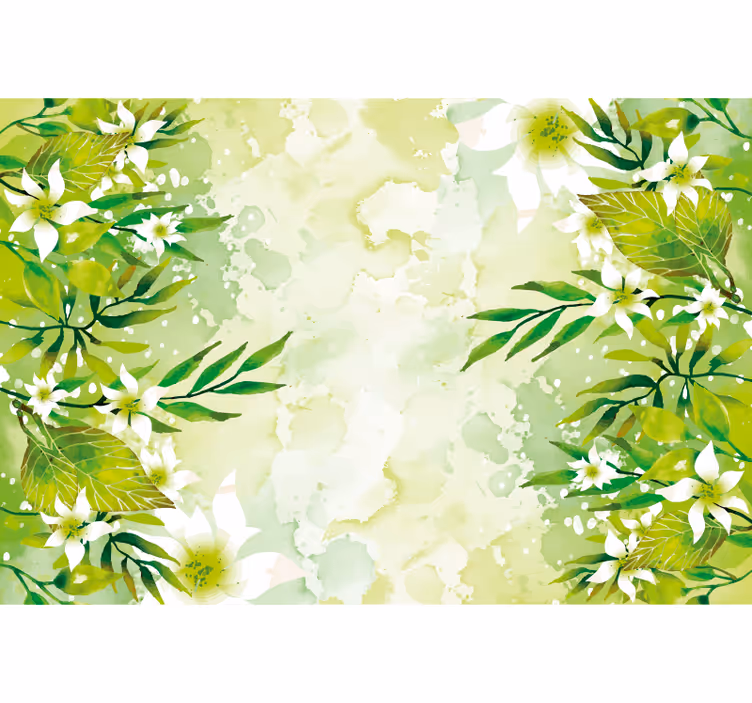 Grønne rullegardiner med grønne blomsterdesigns - TenStickers