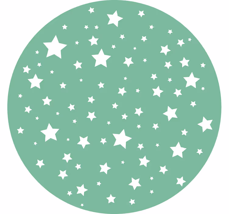 Grønne rullegardiner med grønne stjerner rundt - TenStickers