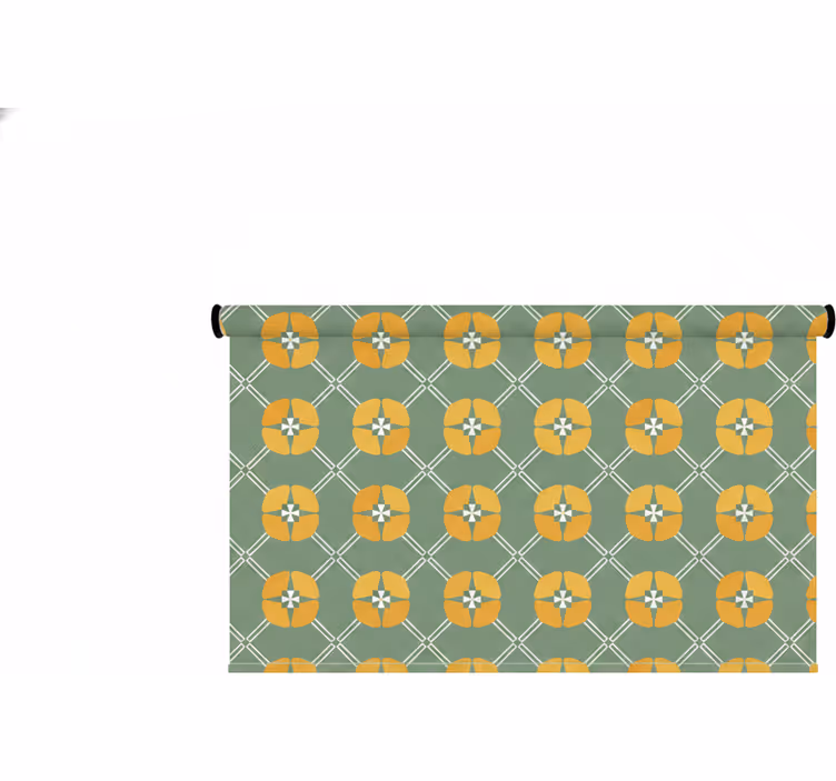 Grønne rullegardiner med vintage grønt blomstermønster - TenStickers