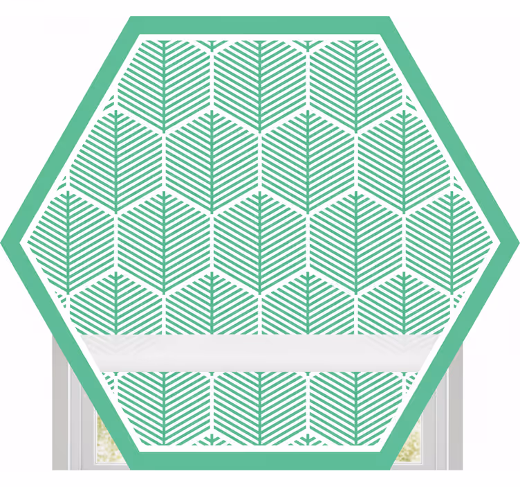 Grønne rullegardiner med hexagonformede planter - TenStickers