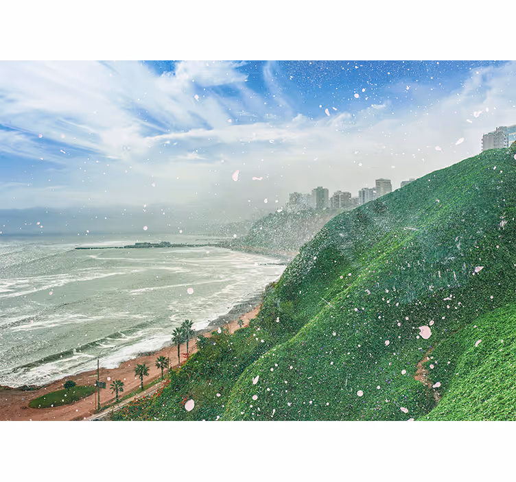 Rullegardiner til stue beach in barranco - TenStickers