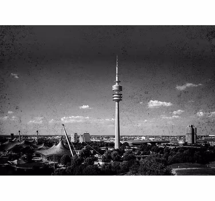 Rullegardiner til stue med skyline fra münchen - TenStickers
