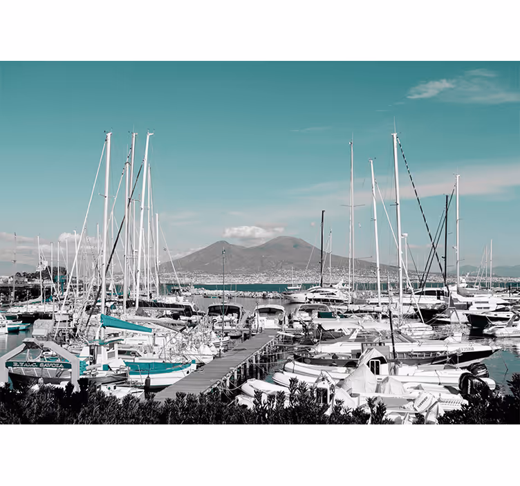 Rullegardiner til stue vesuvius napoli landskab - TenStickers
