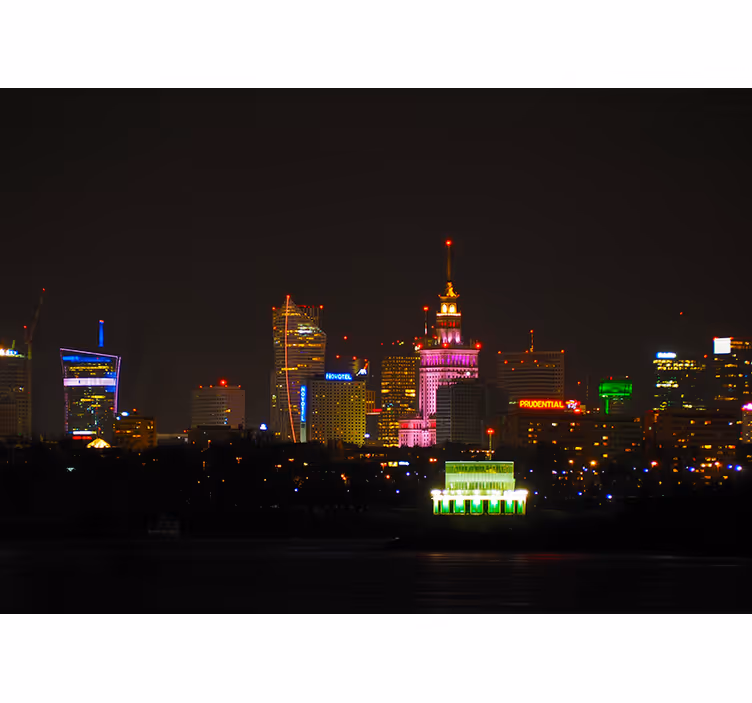 Rullegardiner til stue warszawa om natten - TenStickers
