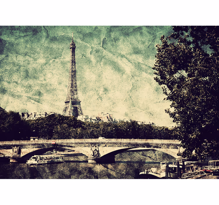 Rullegardiner til stue med paris illustration - TenStickers