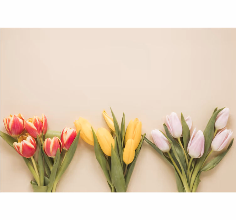 Rullegardiner til stue i tre forskellige farver blomster - TenStickers