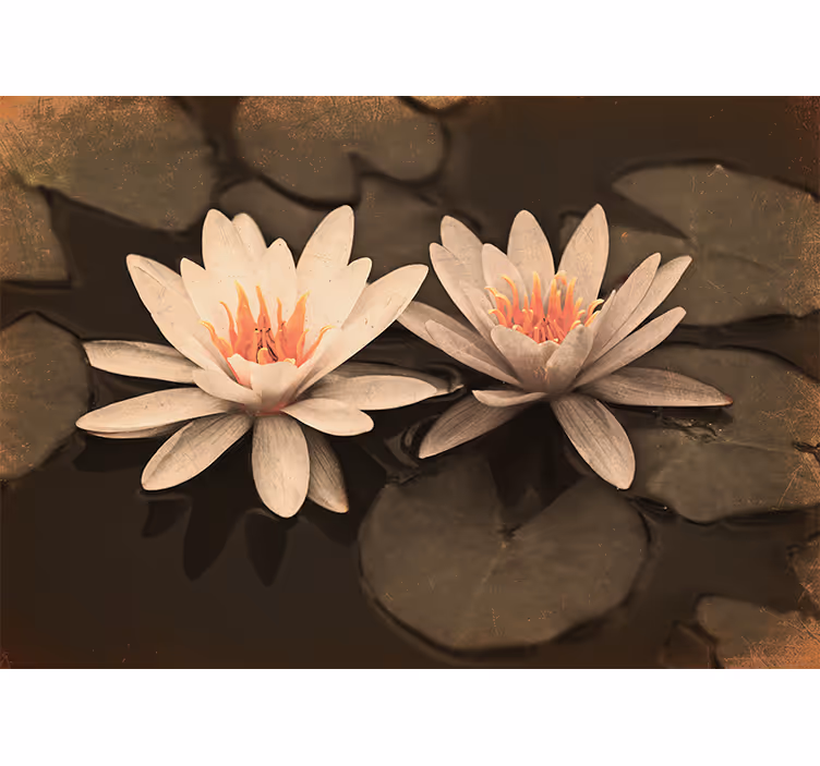 Rullegardiner til stue vintage lotus - TenStickers