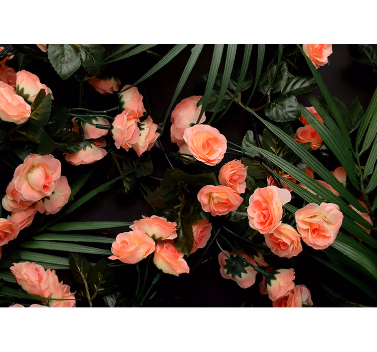 Rullegardiner til stue med blomster og palmer - TenStickers