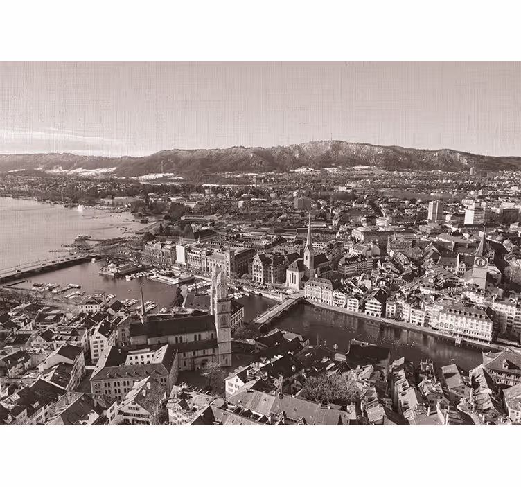 Rullegardiner til stue zürich med bjergene i baggrunden - TenStickers