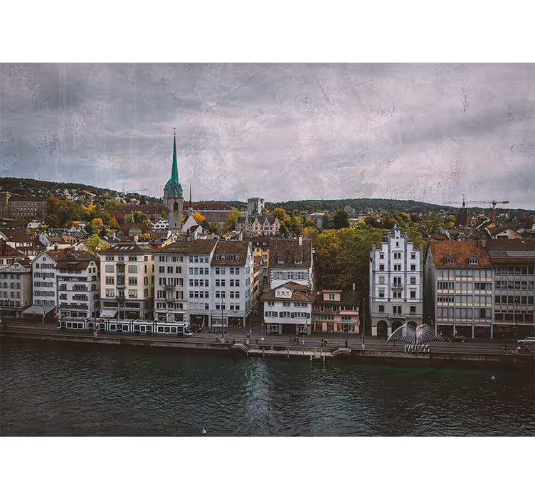 Rullegardiner til stue zürichhuse ved søen - TenStickers