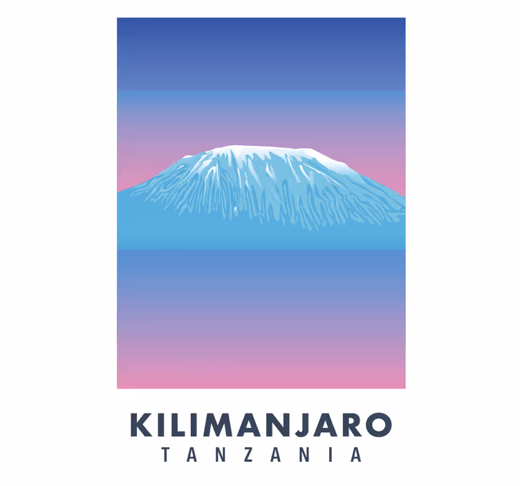 Rullegardiner til stue kilimanjaro retro lærred - TenStickers