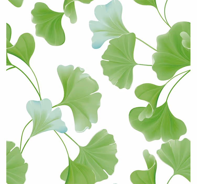 Rullegardiner til stue med grønne ginkgo blade - TenStickers