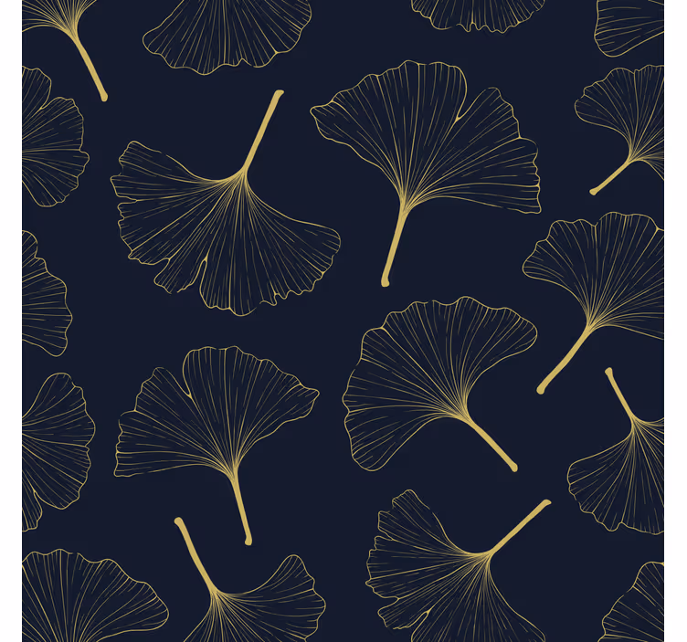 Rullegardiner til stue 3d gyldne ginkgo blade - TenStickers