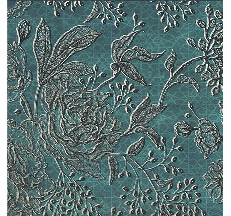 Rullegardiner til stue med orientalsk flora - TenStickers