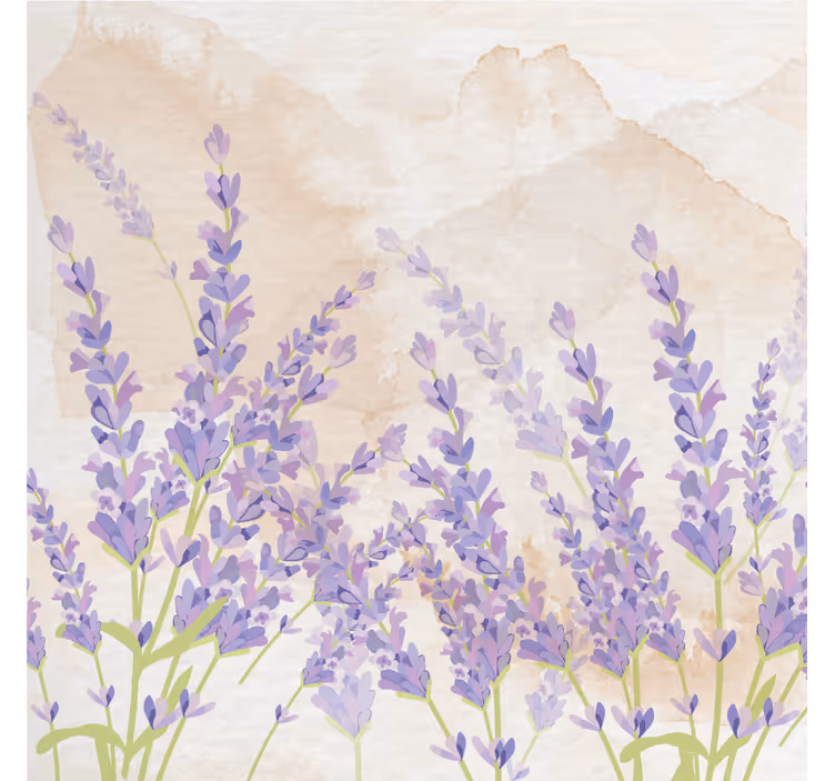 Rullegardiner til stue provencalsk akvarel lavendel - TenStickers