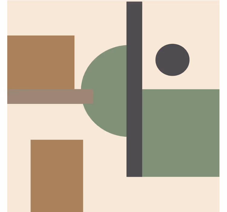Rullegardiner til stue i naturlige farver geometrisk kunst - TenStickers