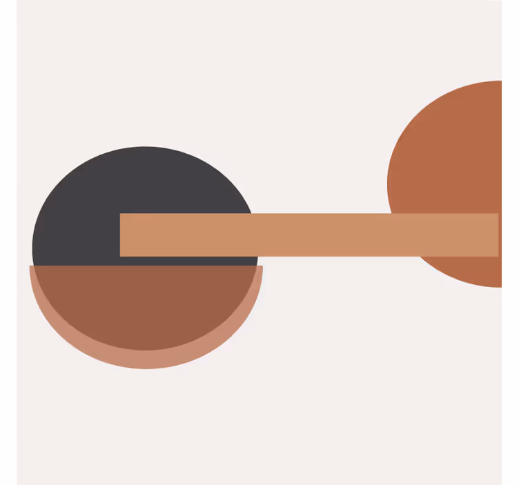 Rullegardiner til stue med kontrastfuld geometrisk kunst - TenStickers