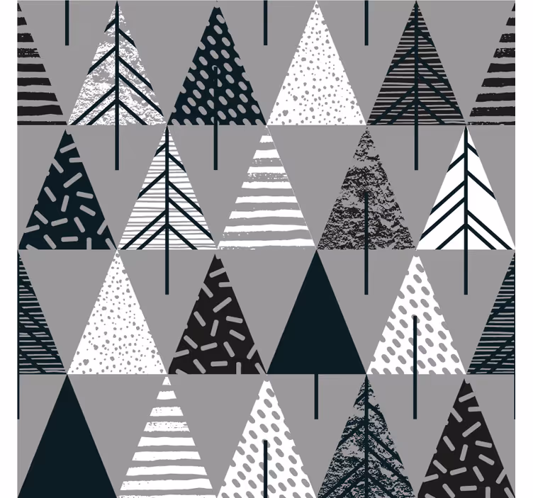 Rullegardiner til stue nordisk stil med minimalistiske træer - TenStickers