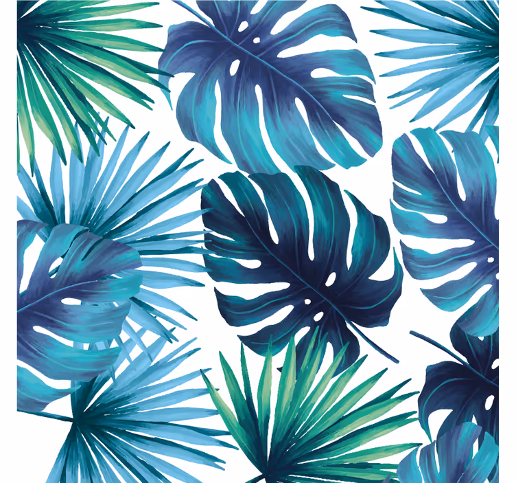Rullegardiner til stue med tropiske blade california stil - TenStickers