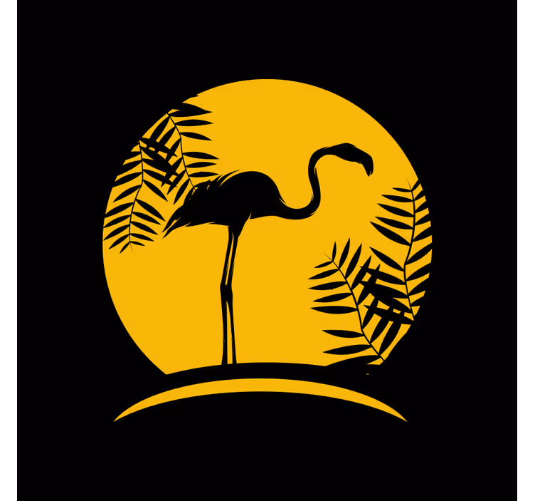 Rullegardiner til stue black flamingo med måne - TenStickers