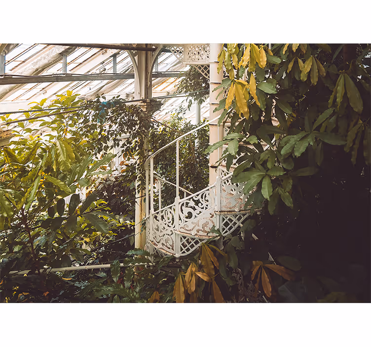 Rullegardiner til stue med cottagecore botanisk mønster - TenStickers