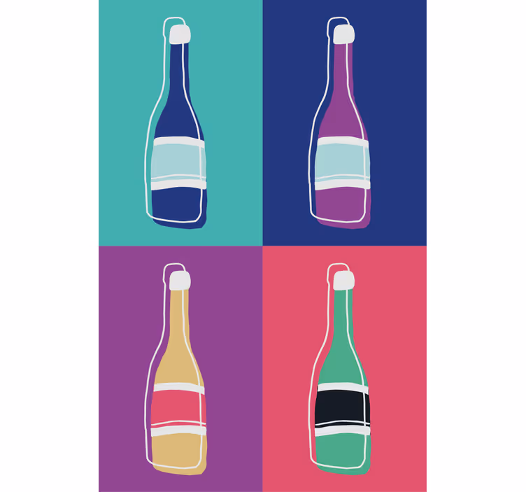 Rullegardiner til stue pop art abstrakte champagneflasker - TenStickers