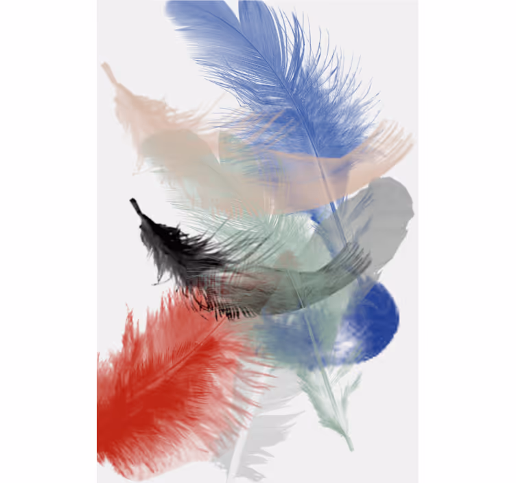 Rullegardiner til stue farverigt abstrakt fjerdesign - TenStickers