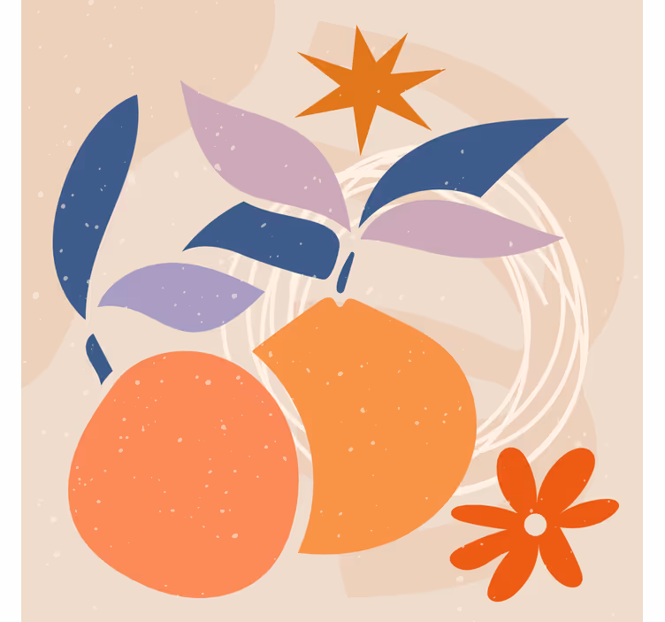 Rullegardiner til stue med minimalistisk frugtdesign - TenStickers