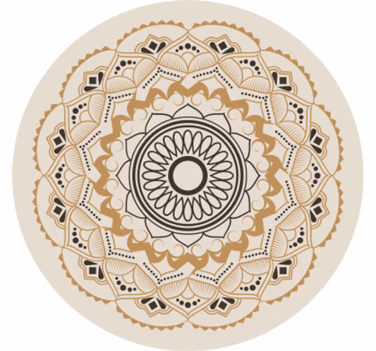 Beige rullegardin med mandala cirkeldesign - TenStickers