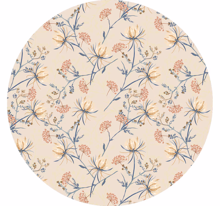 Beige rullegardin med botanisk blomsterdesign - TenStickers