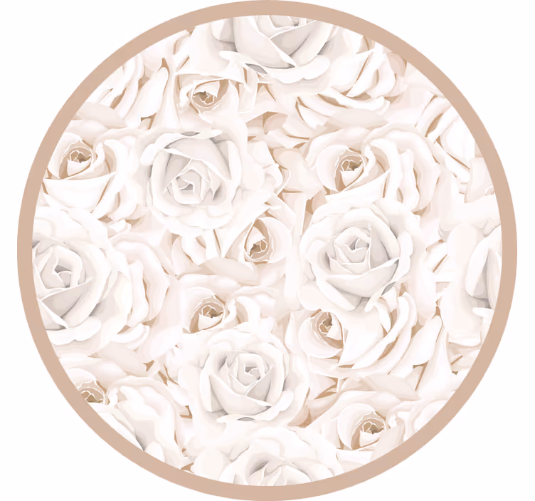 Beige rullegardin med elegante hvide roser - TenStickers
