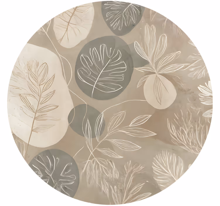 Beige rullegardin neutral botanisk abstrakt - TenStickers