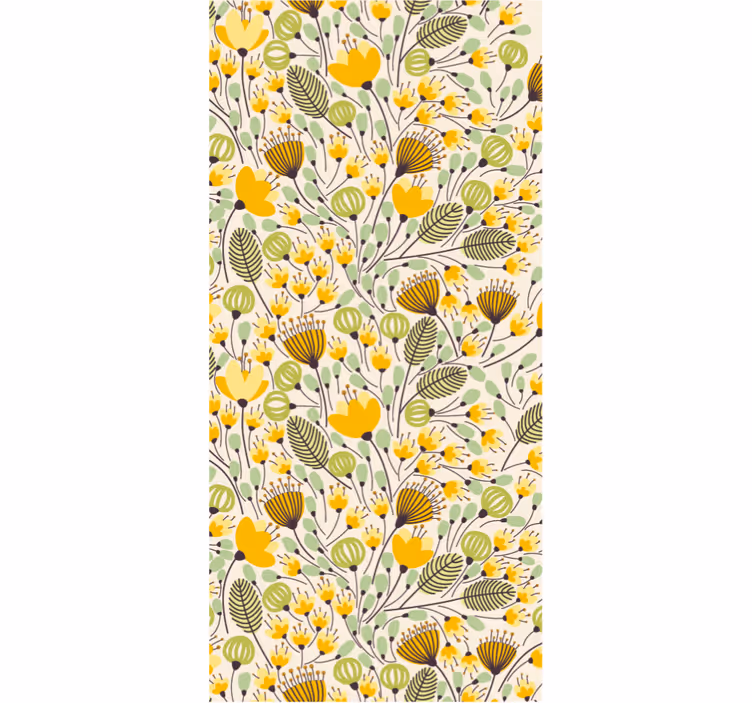 Soveværelse rullegardiner i gul blomsterløsning - TenStickers