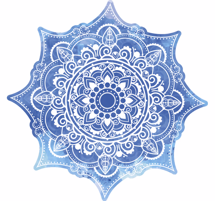 Soveværelse rullegardiner aquarella blå mandala - TenStickers