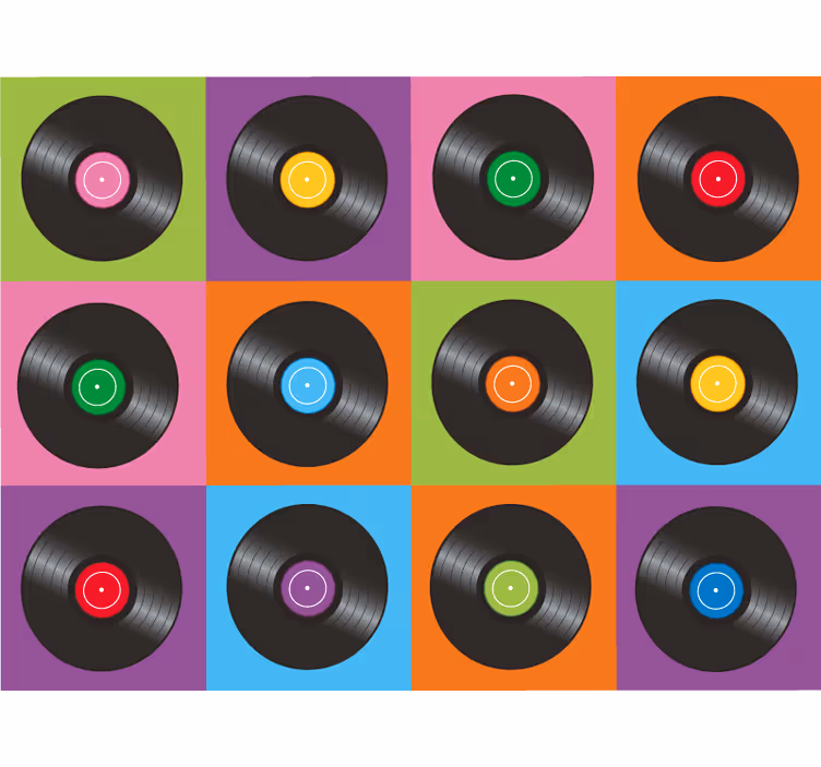 Soveværelse rullegardiner køkken vinyl diskplader - TenStickers