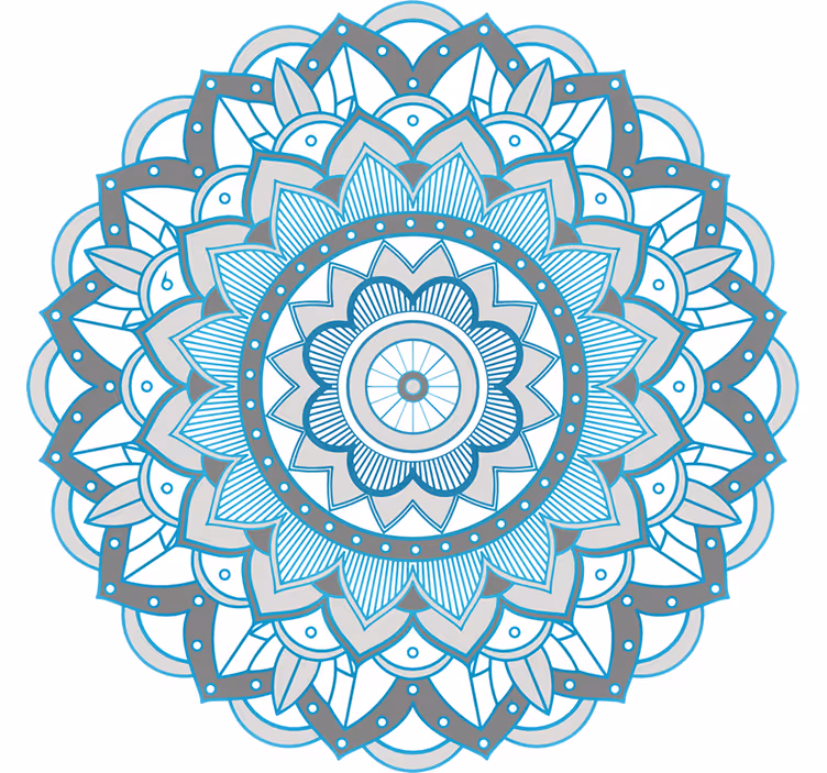 Soveværelse rullegardiner med blåt mandala design - TenStickers