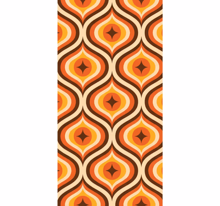 Retro rullegardin 70'er orange mønster - TenStickers